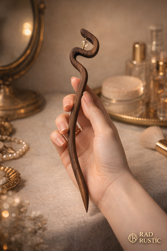 کانزاشی چوبی _ گیره مو ژاپنی خاص چوب گردو