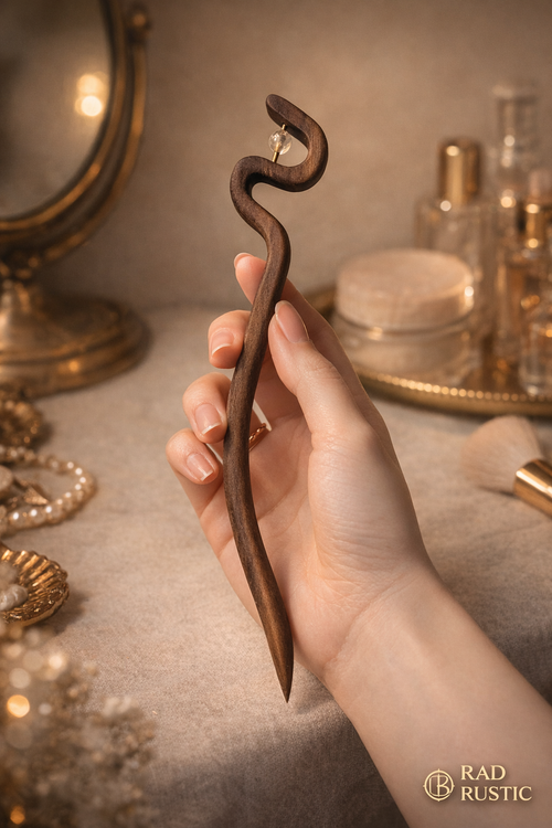 کانزاشی چوبی _ گیره مو ژاپنی خاص چوب گردو